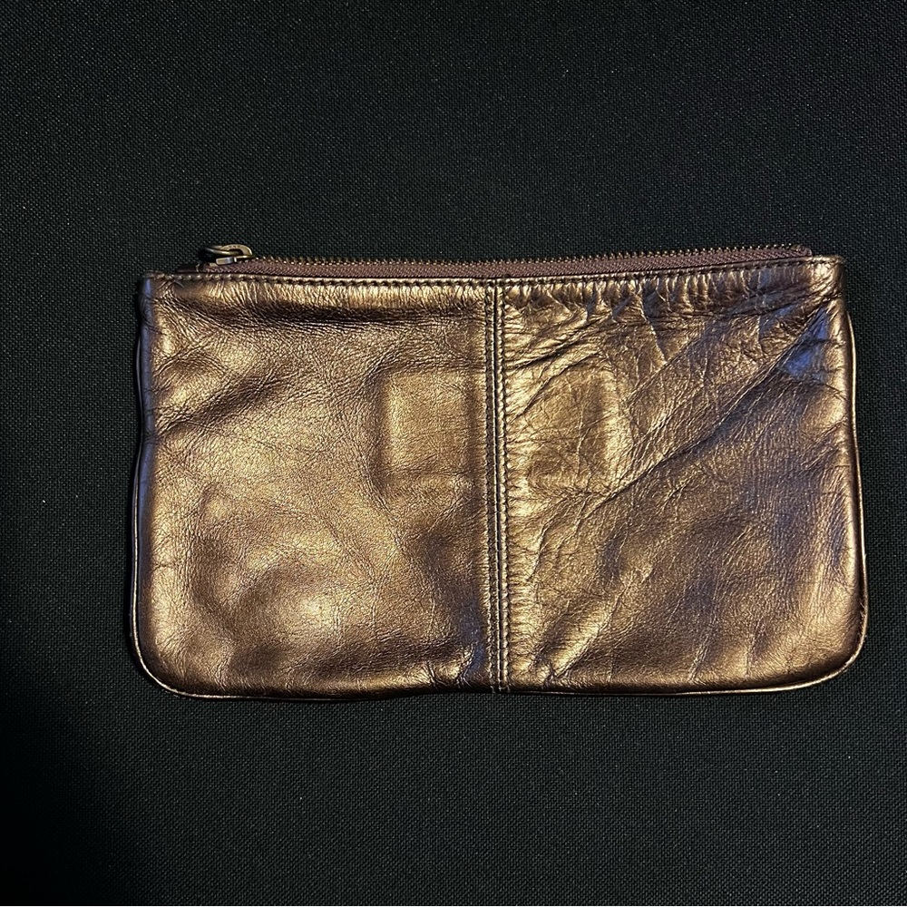CLUB MONACO- VINTAGE CLUTCH BAG - Copper/Brown | 100% Leather - Picture 3 of 5